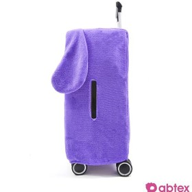 Resim Pabtex Ayıcı Şaşkın Yüz Desenli Bavul-valiz Koruyucu Kılıf Kabin Boy Mor 