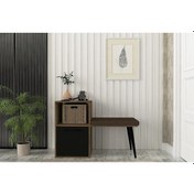 Resim Dekorister Blume Puflu Dresuar Portmanto Ayakkabılık Ceviz - Siya Ceviz 