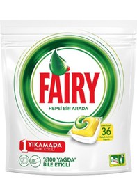 Resim Fairy Hepsi Bir Arada Limon Kokulu 36 Yıkama Bulaşık Makinesi Deterjanı Tableti - Kapsülü 
