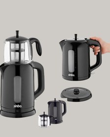 Resim 0,9 L Cam Demlik Ve 1,7 L Su Haznesi İle Çay Keyfi 