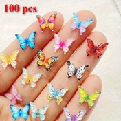 Resim 100 adet Renkli Reçine Kelebek Süsleri - Tırnak Sanatı, Takı Yapımı, Scrapbooking, Saç Tokaları, Noel, Ev, Ofis, Bahçe ve Düğün Süsleri için İdeal, Kelebek Süsleri 