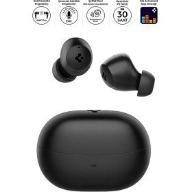 Resim Spigen Audio TWS P10 Bluetooth Kablosuz Kulaklık - ANC Pro Aktif Gürültü Engelleme + ENC 6 Mikrofon - 10mm Sürücü - 30 Saat Pil - iOS & Android EQ App Şeffaf & Gaming Mod iPX4 Siyah - ASD07887 