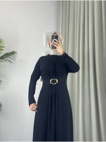 Resim Esre Store 61558 - Kemerli Tesettür Elbise Siyah 