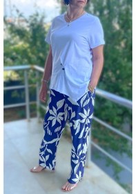 Resim Mia Butik Büyük Beden Bahar Takım Beyaz - Mor Beyaz-mor 