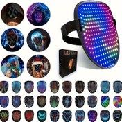 Resim LED Işıklı Jest Algılama Maske - Tam Yüz Kostümü için Cadılar Bayramı, Noel, Doğum Günleri, Rave Partileri ve Etkinlikler - USB Şarj Edilebilir, 25 Dinamik & Statik Ekran, Farklı Tarz, Güvenli Uyum İçin Siyah Kayış, Cadılar Bayramı Kostümleri 