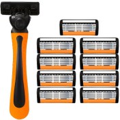 Resim Kaymaz Saplı Erkek Metal Tıraş Bıçağı - Dayanıklı & Hassas Sakal & Bıyık Tıraşı, Derinlemesine Temiz Tıraş, 1 Tıraş Bıçağı & Yedek Bıçaklar, Ev & Seyahat Kullanımı İçin Seyahat Dostu Tasarım, Tıraş Bıçağı, Şık Tıraş Bıçağı Tasarımı 