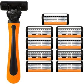 Resim Kaymaz Saplı Erkek Metal Tıraş Bıçağı - Dayanıklı & Hassas Sakal & Bıyık Tıraşı, Derinlemesine Temiz Tıraş, 1 Tıraş Bıçağı & Yedek Bıçaklar, Ev & Seyahat Kullanımı İçin Seyahat Dostu Tasarım, Tıraş Bıçağı, Şık Tıraş Bıçağı Tasarımı 