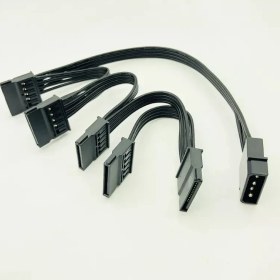 Resim Boblov Ide 5 Sata Power Çoklayıcı 4 Pin Power HDD Güç Çoklayıcı Kablosu 60 cm 