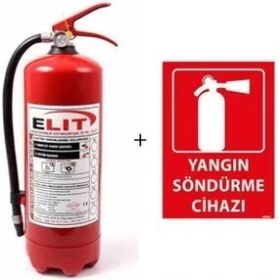 Resim Elit 6 Kg Ruhsata Uygun Köpüklü Yangın Söndürme Tüpü ve Yangın Söndürücü Levhası 