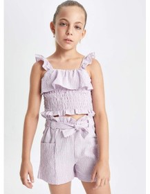 Resim Defacto Kız Çocuk Kareli Askılı Bluz C2300A824SMPR310 Mor 
