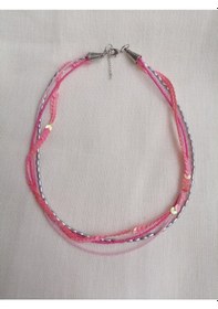 Resim Glamglamour Pembeli Çoklu Kadın Kolye Pembe - Gri 