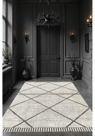 Resim By Özer Halı Bej Renk Çizgili Makinede Yıkanabilir Modern Stil Kilim Yolluk Salon Halısı Çok Renkli 