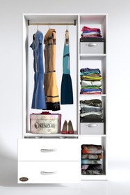 Resim Kenzlife Giysi Dolabı Hülagü 175*90*40 Byz Gardırop 2 Çekmeceli 