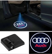 Resim fırsatlar burada Audi 2 Adet Araçlar Için Pilli Yapıştırmalı Mesafe Sensörlü Kapı Altı Led Logo / Projektör 