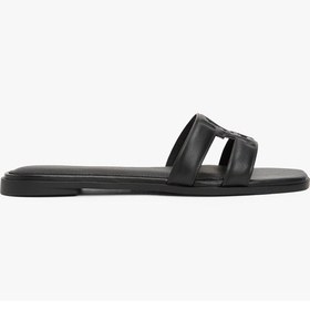 Resim Tommy Hilfiger Th Logo Strap Mule Kadın Siyah Sandalet - Fw0fw08671 