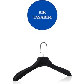 Resim Ceket Elbise Askısı Plastik Soft Siyah Abs Gömlek Kıyafet Askısı 50 Adet Diğer 