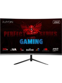 Resim Raydın MM24RFA-240HZ, 23.6&amp;quot;, 1ms, 240Hz, Full Hd, Hdmı, Dp, Hoparlör, Va Led, R1650 Curved, Frameless, Freesync Gaming Monitör 