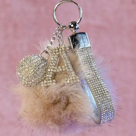 Resim TASARIM ARABAM ATİKE ELİF AKIN Gümüş Taşlı & Logosuz Anahtarlık & Tilki Tüyü Ponpon Beyaz & Gümüş Harf & Gümüş Disko Topu 