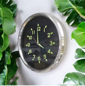 Resim Fosforlu Karanlıkta Parlayan Kabartma Rakam Kromaj Plastik Duvar Saati 33 Cm Gümüş 