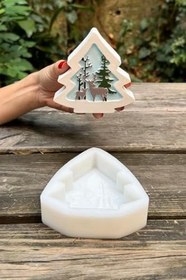 Resim Rufus Concept 2D Çam Geyik Desenli Silikon Mum Kalıbı 