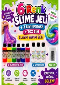 Resim Slaym Yapım Seti 6 Adet Slime Jeli + 3 Adet Sıvı Boraks + 1 Adet Toz Sim 
