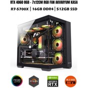 Resim RAMTECH RMT1604 Ryzen 7 5700X 16GB RAM 512GB M.2 Nvme SSD 8GB RTX4060 Sıvı Soğutmalı Oyuncu Bilgisayarı 