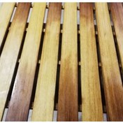 Resim OBERS Iroko Duş Izgarası 80x140cm Ağaç Izgara Ağaç Duş Teknesi Deck Izgara Tik Izgara 