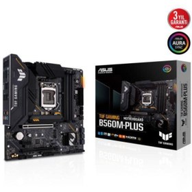 Resim ASUS TUF GAMING B560M-PLUS Intel 1200p DDR4 5000 DP HDMI 2xM2 USB3.2 AURA RGB mATX 