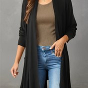 Resim Kadınların Kolsuz Hırka - Çift Düğmeli Tasarımıyla Zarif Beyaz Açık Ön Hırka, Polyester Karışımı, Rahat veya Şık Durumlara Mükemmel, Rahat Şık Hırka | Çok Yönlü Hırka | Polyester Karışımı 