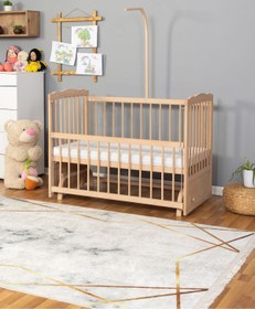 Resim Bamgidoo Ahşap Beşik Anne Yanı Bebek Beşik Organik (BOYASIZ) 60x120 - Uyku Setsiz Tek Yataklı 