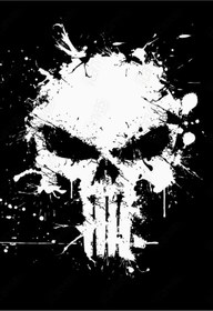 Resim aydın garage Punisher Kapı Direk Kaplama Folyosu BASKILI STİCKER Sağ-Sol 2 Adet 22*50 CM 