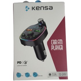Resim Kensa Yeni Nesil Car Fm Player Typ-Ce Çift Usb Şarj Özellikli Ekranlı Fm Transmitter Cihazı Uyumlu 