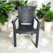 Resim Napoli Kalın Bacaklı Kollu Sandalye Koltuk Antrasit Antrasit 