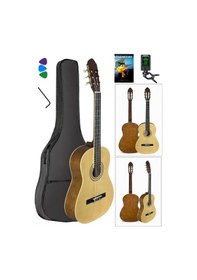 Resim Victor Klasik Gitar Seti Naturel Renk Mat Cila 