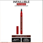 Resim Loreal Paris Infaillible Faux Brow Ultra İnce Uçlu Kaş Kalemi - Light Brunette 