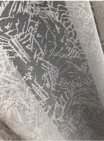 Resim Tül Perde Zigzag Desen Kdk Örme Kumaş 1. Kalite Krem 