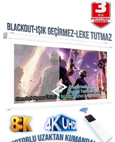 Resim GÖLGE STOR En250cm Boy190cm Projeksiyon Perdesi Motorlu Yeni Akıllı Kumaş Blackout-ışık Geçirmez 4k 