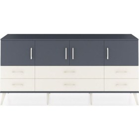 Resim Arges Konsol 3 Raflı 6 Çekmeceli 4 Kapaklı 176x30x83 Antrasit-antrasit/aytaşı Antrasit/aytaşı 