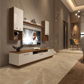 Resim Decoraktiv Trendstyle 5DA Mdf Tv Ünitesi Tv Sehpası - Ceviz - Beyaz 