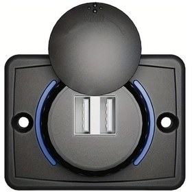 Resim Chuangyinshop Siyah 12-24v Dual Usb Hızlı Şarj Ağzı Araç Tekne Karavan Çakmaklık Paneli 
