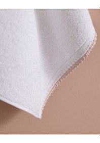 Resim Madame Coco Camille Kroşeli %100 Pamuk Yüz Havlusu - Beyaz/pudra - 50x70 Cm 8684427208571 Beyaz 