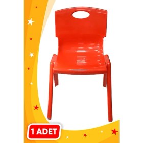 Resim 3K Store Anaokulu Kreş Çocuk Sandalyesi Kırmızı 1.kalite Kırılmaz Plastik 1 (Bir) Adet 