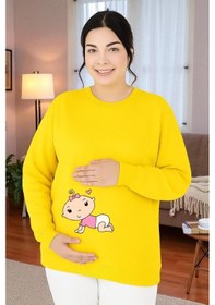 Resim Benroma Baskılı Hamile Sweatshırt 