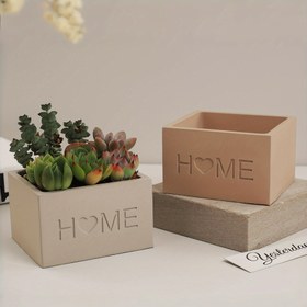 Resim Silikon Beton Ev Saksı Kalıpları Dikdörtgen Çiçek Saksısı Epoksi Reçine Mumluk Kalıbı Kil Çimento Depolama Kutusu Kalıplar DIY Yaptığımdan Sukulent Bitki Saksıları Süs Eşyası Kabı Ev Dekoru 