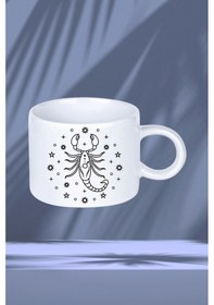 Resim Akrep Burcu Zodyak Baskılı Motto Kupa Bardak Çay Kahve Fincanı Beyaz 