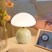 Resim Minimalist Sanat Mantarı USB Lamba | Üç Renkli Kablosuz Kontrol Düğmesi: Beyaz Işık, Sıcak Parlama & Nötr Ton - Ayarlanabilir Aydınlatma | LED Masası, Çalışma Odası Tezgahı ve Misafir Odaları İçin Gece Lampası ile Ofis/Oturma Oda Ortam Süslemesi 