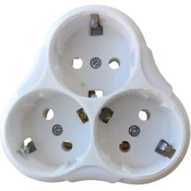 Resim Korçam 3'lü Yonca Tip Topraklı Golyat Fiş Priz 