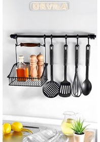 Resim Retro Mutfak Seti Askılı ve Sepetli Askı ve Kanca 