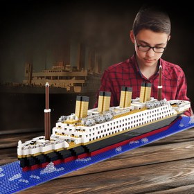 Resim Jihui Sanat Titanic Gemi Yapı Blokları M2066 Mikro-Parçacık Puzzle Oyuncak Erkek ve Kız Çocuklar İçin 
