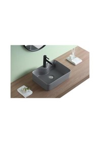 Resim Puroser Finike Matt Grey Tezgah Üstü Çanak Lavabo 